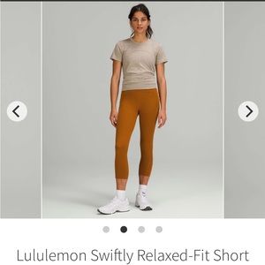 Lululemon swiftly relaxed- fit short sleeve artifact/white opal